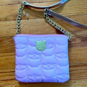 Pink Luv Betsey pink kitty cat crossbody purse bag